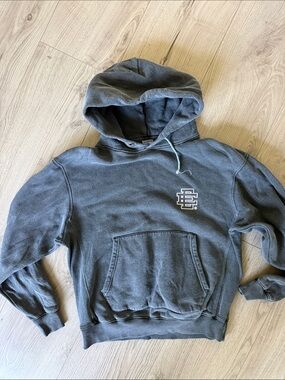 Eric Emanuel Charcoal Gray Crewneck Hoodie with Subtle Logo
